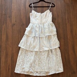 Baby Blue Layered Spaghetti Strap Dress